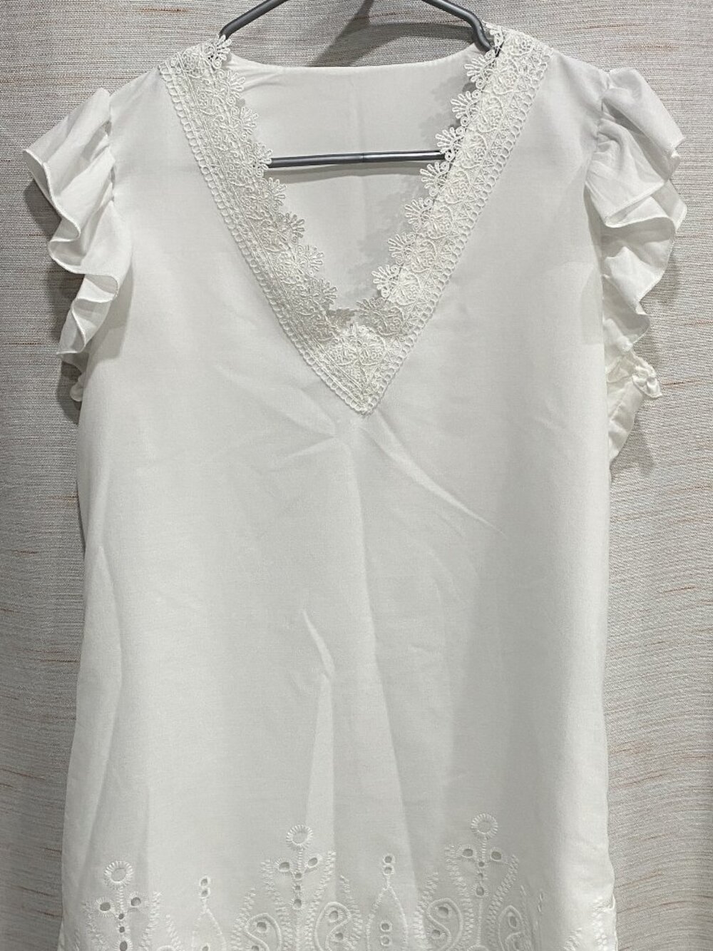 Dress Floral Lace Collar White Medium Womens (291)